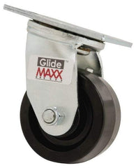 Value Collection - 4" Diam x 2" Wide x 5-5/8" OAH Top Plate Mount Swivel Caster - Phenolic, 800 Lb Capacity, Roller Bearing, 4 x 4-1/2" Plate - Eagle Tool & Supply