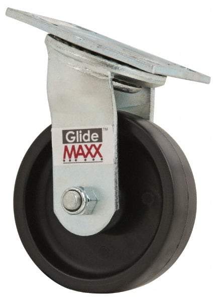 Value Collection - 5" Diam x 1-1/2" Wide x 6-1/2" OAH Top Plate Mount Swivel Caster - Polyolefin, 550 Lb Capacity, Delrin Bearing, 4 x 4-1/2" Plate - Eagle Tool & Supply