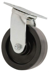 Value Collection - 6" Diam x 2" Wide x 7-1/2" OAH Top Plate Mount Swivel Caster - Polyolefin, 800 Lb Capacity, Roller Bearing, 4 x 4-1/2" Plate - Eagle Tool & Supply