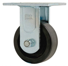 Value Collection - 4" Diam x 1-1/2" Wide x 5-5/8" OAH Top Plate Mount Rigid Caster - Phenolic, 600 Lb Capacity, Roller Bearing, 4 x 4-1/2" Plate - Eagle Tool & Supply