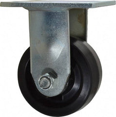 Value Collection - 4" Diam x 2" Wide x 5-5/8" OAH Top Plate Mount Rigid Caster - Phenolic, 800 Lb Capacity, Roller Bearing, 4 x 4-1/2" Plate - Eagle Tool & Supply