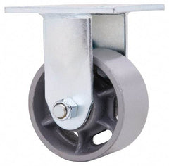 Value Collection - 4" Diam x 2" Wide x 5-5/8" OAH Top Plate Mount Rigid Caster - Semi-Steel, 700 Lb Capacity, Roller Bearing, 4 x 4-1/2" Plate - Eagle Tool & Supply
