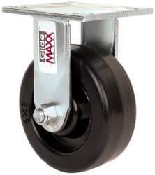 Value Collection - 5" Diam x 2" Wide x 6-1/2" OAH Top Plate Mount Rigid Caster - Phenolic, 1,000 Lb Capacity, Roller Bearing, 4 x 4-1/2" Plate - Eagle Tool & Supply