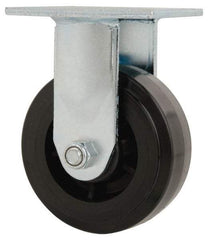 Value Collection - 5" Diam x 2" Wide x 6-1/2" OAH Top Plate Mount Rigid Caster - Polyolefin, 650 Lb Capacity, Delrin Bearing, 4 x 4-1/2" Plate - Eagle Tool & Supply