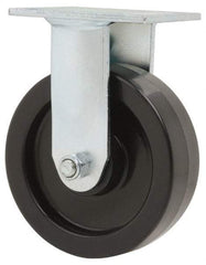 Value Collection - 6" Diam x 2" Wide x 7-1/2" OAH Top Plate Mount Rigid Caster - Polyolefin, 800 Lb Capacity, Roller Bearing, 4 x 4-1/2" Plate - Eagle Tool & Supply