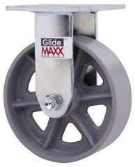 Value Collection - 6" Diam x 2" Wide x 7-1/2" OAH Top Plate Mount Rigid Caster - Semi-Steel, 1,200 Lb Capacity, Roller Bearing, 4 x 4-1/2" Plate - Eagle Tool & Supply