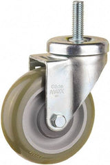 Value Collection - 4" Diam x 1-1/4" Wide x 5-13/32" OAH Stem Mount Swivel Caster - Polyurethane, 300 Lb Capacity, Ball Bearing, 1/2-13 x 1-1/2" Threaded Stem - Eagle Tool & Supply