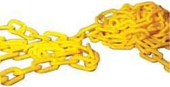 NMC - 100' Long x 1-1/2" Wide Plastic Chain - Yellow - Eagle Tool & Supply