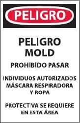 NMC - "Peligro - Peligro Mold", 17" Long x 11" Wide, Paper Safety Sign - Rectangle, Use for Workplace/Safety - Eagle Tool & Supply