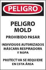 NMC - "Peligro - Peligro Mold", 17" Long x 11" Wide, Paper Safety Sign - Rectangle, Use for Workplace/Safety - Eagle Tool & Supply