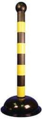 NMC - 41" High, 3" Pole Diam, Warning Post - Black & Yellow - Eagle Tool & Supply
