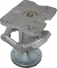 Albion - 7-1/4" Mounting Height, Position Floor Lock for 5 & 6" Diam Caster Wheels - 6-1/4" Retracted Clearance, 4-1/2" x 6" Top Plate Size, 2-7/16" x 4-15/16" Bolt Hole Spacing - Eagle Tool & Supply