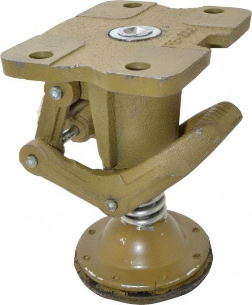 Albion - 7-3/4" Mounting Height, Position Floor Lock for 5 & 6" Diam Caster Wheels - 6-3/4" Retracted Clearance, 4-1/2" x 6" Top Plate Size, 2-7/16" x 4-15/16" Bolt Hole Spacing - Eagle Tool & Supply