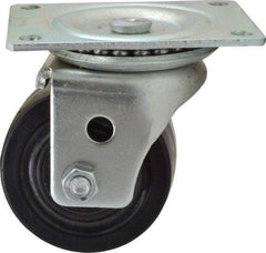 Albion - 3" Diam x 1-13/16" Wide x 3-31/32" OAH Top Plate Mount Swivel Caster - Phenolic, 700 Lb Capacity, Roller Bearing, 3-1/8 x 4-1/8" Plate - Eagle Tool & Supply
