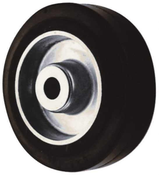 Albion - 5 Inch Diameter x 2 Inch Wide, Rubber Caster Wheel - 450 Lb. Capacity, 2-3/8 Inch Hub Length, 1/2 Inch Axle Diameter, Sealed Roller Bearing - Eagle Tool & Supply