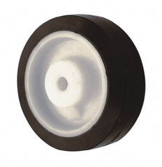 Albion - 6 Inch Diameter x 2 Inch Wide, Rubber Caster Wheel - 400 Lb. Capacity, 2-3/8 Inch Hub Length, 1/2 Inch Axle Diameter, Roller Bearing - Eagle Tool & Supply