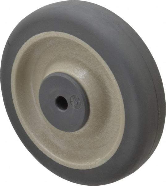 Albion - 5 Inch Diameter x 1-1/4 Inch Wide, Rubber Caster Wheel - 250 Lb. Capacity, 1-9/16 Inch Hub Length, 3/8 Inch Axle Diameter, Ball Bearing - Eagle Tool & Supply