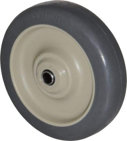 Albion - 5 Inch Diameter x 1-1/4 Inch Wide, Rubber Caster Wheel - 250 Lb. Capacity, 1-9/16 Inch Hub Length, 3/8 Inch Axle Diameter, Self-Lube Bearing - Eagle Tool & Supply