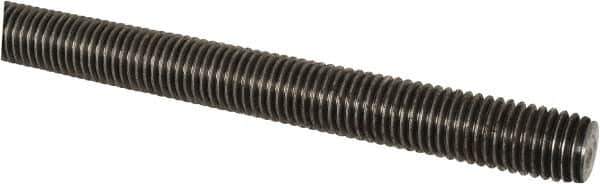 Made in USA - 7/8-9 UNC (Coarse), 6' Long, Low Carbon Steel Threaded Rod - Oil Finish Finish, Right Hand Thread - Eagle Tool & Supply