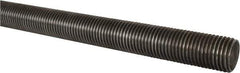 Made in USA - 1-1/2-6 UNC (Coarse), 6' Long, Low Carbon Steel Threaded Rod - Oil Finish Finish, Right Hand Thread - Eagle Tool & Supply