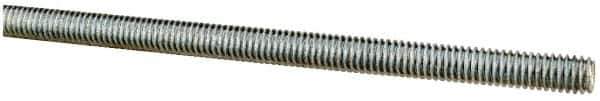 Made in USA - 5/16-18 UNC (Coarse), 6' Long, Low Carbon Steel Threaded Rod - Zinc-Plated Finish, Right Hand Thread - Eagle Tool & Supply