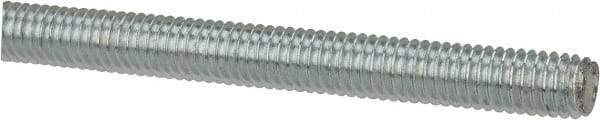 Made in USA - 3/8-16 UNC (Coarse), 6' Long, Low Carbon Steel Threaded Rod - Zinc-Plated Finish, Right Hand Thread - Eagle Tool & Supply