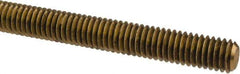 Made in USA - 3/8-16 UNC (Coarse), 6' Long, Brass Threaded Rod - Right Hand Thread - Eagle Tool & Supply