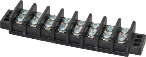 Ideal - 8 Poles, 600 Volt, 30 Amp, -40 to 266°F, Polyester Thermoplastic, Polyester Thermoplastic Multipole Terminal Block - Zinc Plated Steel, 22 to 10 AWG Compatibility, 0.81 Inch High - Eagle Tool & Supply