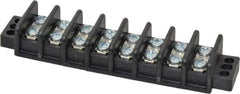 Ideal - 8 Poles, 600 Volt, 30 Amp, -40 to 266°F, Polyester Thermoplastic, Polyester Thermoplastic Multipole Terminal Block - Zinc Plated Steel, 22 to 10 AWG Compatibility, 0.81 Inch High - Eagle Tool & Supply