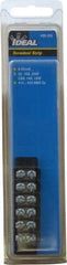 Ideal - 6 Poles, 300 Volt, 30 Amp, -40 to 266°F, Polyester Thermoplastic, Polyester Thermoplastic Multipole Terminal Block - Zinc Plated Steel, 22 to 14 AWG Compatibility, 0.41 Inch High - Eagle Tool & Supply