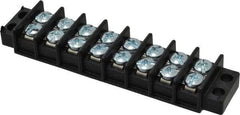 Ideal - 8 Poles, 300 Volt, 30 Amp, -40 to 266°F, Polyester Thermoplastic, Polyester Thermoplastic Multipole Terminal Block - Zinc Plated Steel, 22 to 14 AWG Compatibility, 0.41 Inch High - Eagle Tool & Supply