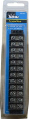 Ideal - 12 Poles, 300 Volt, 30 Amp, -40 to 266°F, Polyester Thermoplastic, Polyester Thermoplastic Multipole Terminal Block - Zinc Plated Steel, 22 to 12 AWG Compatibility, 0.56 Inch High - Eagle Tool & Supply