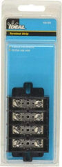 Ideal - 4 Poles, 600 Volt, 60 Amp, -40 to 266°F, Polyester Thermoplastic, Polyester Thermoplastic Multipole Terminal Block - Nickle Plated Brass, 22 to 6 AWG Compatibility, 1-1/4 Inch High - Eagle Tool & Supply