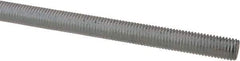 Made in USA - 1/4-28 UNF (Fine), 6' Long, Low Carbon Steel Threaded Rod - Zinc-Plated Finish, Right Hand Thread - Eagle Tool & Supply