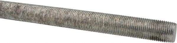 Made in USA - 5/8-18 UNF (Fine), 6' Long, Low Carbon Steel Threaded Rod - Zinc-Plated Finish, Right Hand Thread - Eagle Tool & Supply