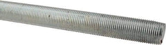 Made in USA - 3/4-16 UNF (Fine), 6' Long, Low Carbon Steel Threaded Rod - Zinc-Plated Finish, Right Hand Thread - Eagle Tool & Supply