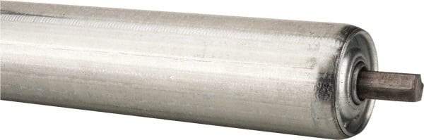 Made in USA - Replacement Conveyor Roller for 28 Inches Between Frame - 1.9 Inch Diameter, 7/16 Inch Axle, Galvanized Steel Finish, 16 Gage - Eagle Tool & Supply