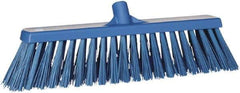 Vikan - 19" Heavy Duty Synthetic Push Broom - 4-1/2" Bristle Length, Plastic Block, European Threaded Handle Connection - Eagle Tool & Supply