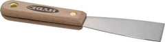 Hyde Tools - 1-1/2" Wide Stainless Steel Putty Knife - Stiff, Hardwood Handle, 7-3/4" OAL - Eagle Tool & Supply