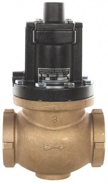 Magnatrol Valve - 3" Port, 2 Way, Bronze Solenoid Valve - Normally Open - Eagle Tool & Supply