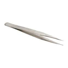 Value Collection - 4-3/4" OAL 3-SA Dumont-Style Swiss Pattern Tweezers - Tapered Shanks with Beveled Edges, Honed, Sharp Points - Eagle Tool & Supply