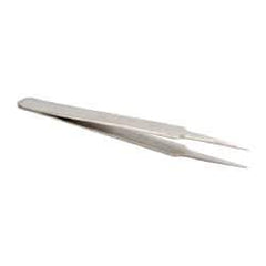 Value Collection - 4-11/32" OAL 4-SA Dumont-Style Swiss Pattern Tweezers - Indented Shanks with Beveled Edges, Extra-Honed Points - Eagle Tool & Supply