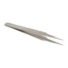 Value Collection - 4-3/8" OAL 5-SA Dumont-Style Swiss Pattern Tweezers - Similar to Pattern #4 Except Very Narrow Needle-Like Points - Eagle Tool & Supply