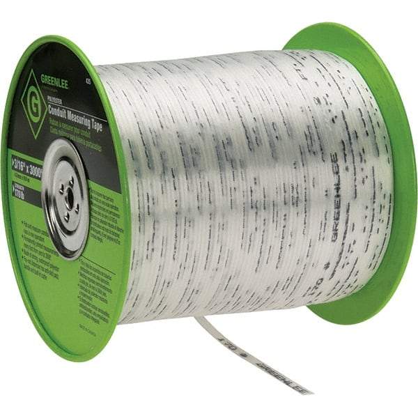 Greenlee - 3,000 Ft. Long, Polyester Measuring Tape - 3/16 Inch Diameter, 170 Lb. Breaking Strength - Eagle Tool & Supply