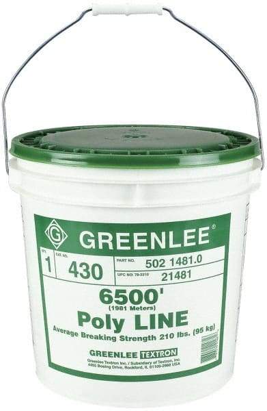 Greenlee - 6,500 Ft. Long, Polyline Rope - 210 Lb. Breaking Strength - Eagle Tool & Supply