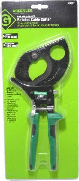 Greenlee - 11" OAL, 1,000 MCM Capacity, Cable Cutter - Molded Plastic Handle - Eagle Tool & Supply