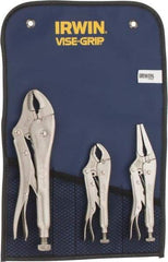 Irwin - 3 Piece Locking Plier Set - Comes in Tool Roll - Eagle Tool & Supply