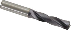 Kennametal - 12.8mm 180° Spiral Flute Solid Carbide Screw Machine Drill Bit - Right Hand Cut, 60mm Flute Length, 107mm OAL, Flat-Bottom Point, Straight Shank, Through Coolant - Eagle Tool & Supply