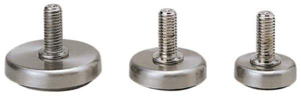 Sugatsune - 3/8-16 Bolt Thread, Stud Mount Leveling Pad & Mount - 220 Max Lb Capacity, 1-31/32" Base Diam - Eagle Tool & Supply