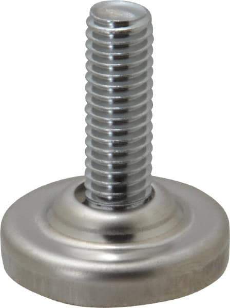Sugatsune - 3/8-16 Bolt Thread, Stud Mount Leveling Pad & Mount - 352 Max Lb Capacity, 1-17/64" Base Diam - Eagle Tool & Supply